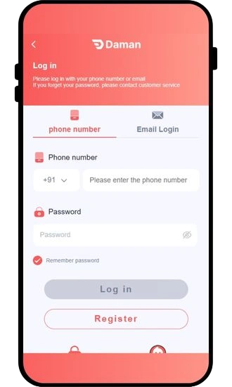 Daman game login page